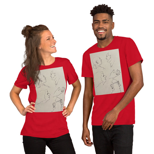 Faces Line Drawings Unisex t-shirt