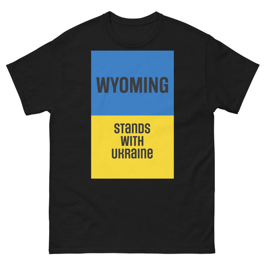 Wyoming Stands with Ukraine. Men's heavyweight tee