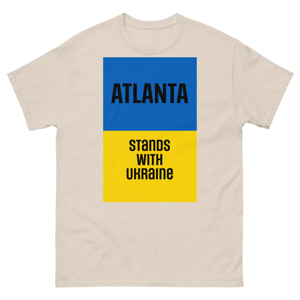 Atlanta Stands with Ukraine. Men's heavyweight tee