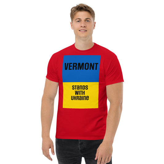 Vermont Stands with Ukraine. Men's heavyweight tee
