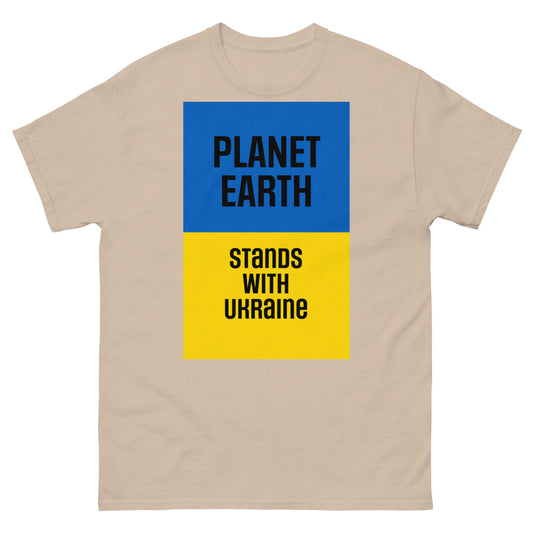 Planet Earth Stands with Ukraine. Men's heavyweight tee