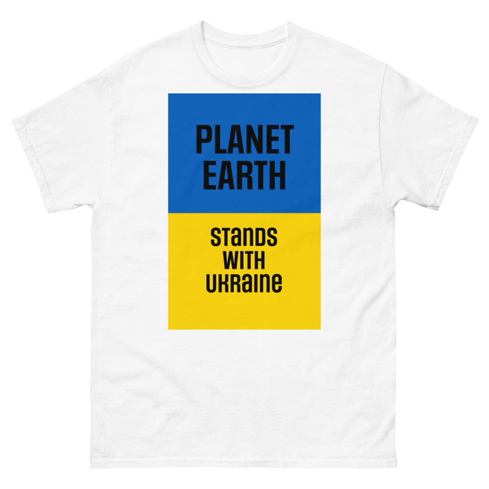 Planet Earth Stands with Ukraine. Men's heavyweight tee