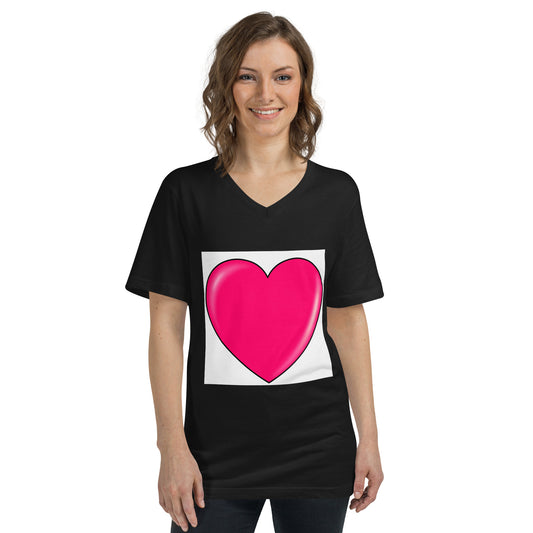 Photo Heart Unisex Short Sleeve V-Neck T-Shirt