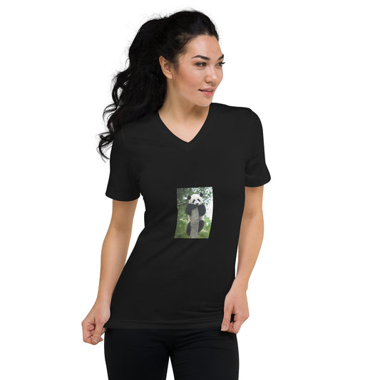 Photo Panda Unisex Short Sleeve V-Neck T-Shirt