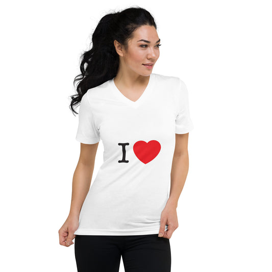 Photo I Love Unisex Short Sleeve V-Neck T-Shirt