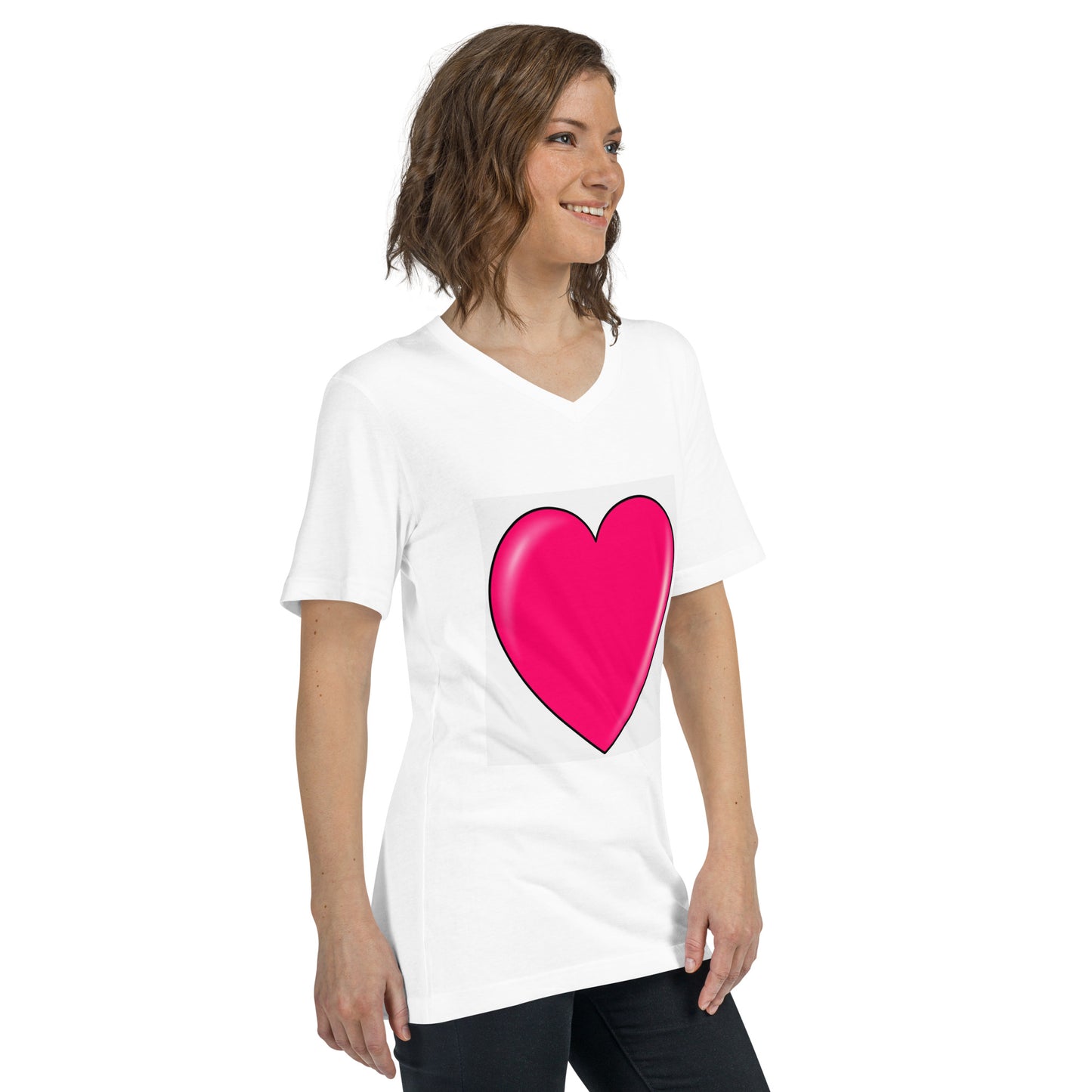 Photo Heart Unisex Short Sleeve V-Neck T-Shirt