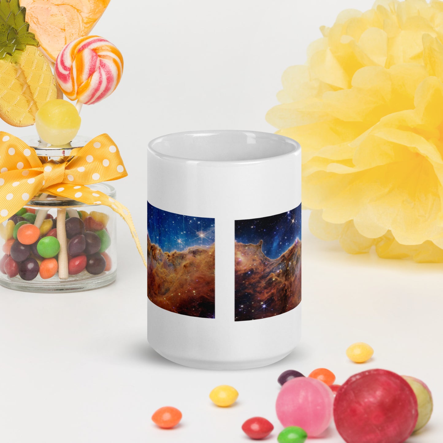 Webb Telescope White glossy mug