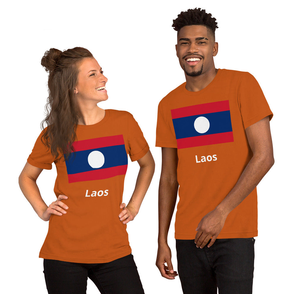 Laos flag Unisex t-shirt