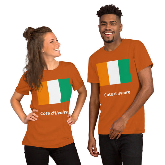 Cote d’Ivoire flag Unisex t-shirt