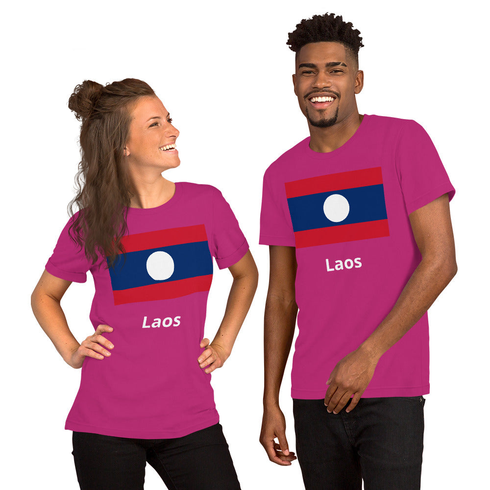 Laos flag Unisex t-shirt