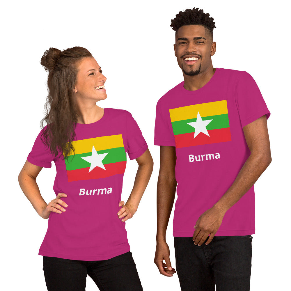 Burma flag Unisex t-shirt