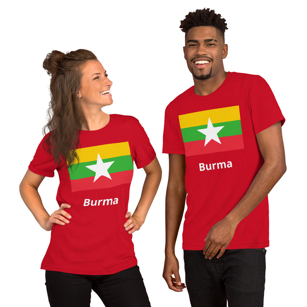 Burma flag Unisex t-shirt