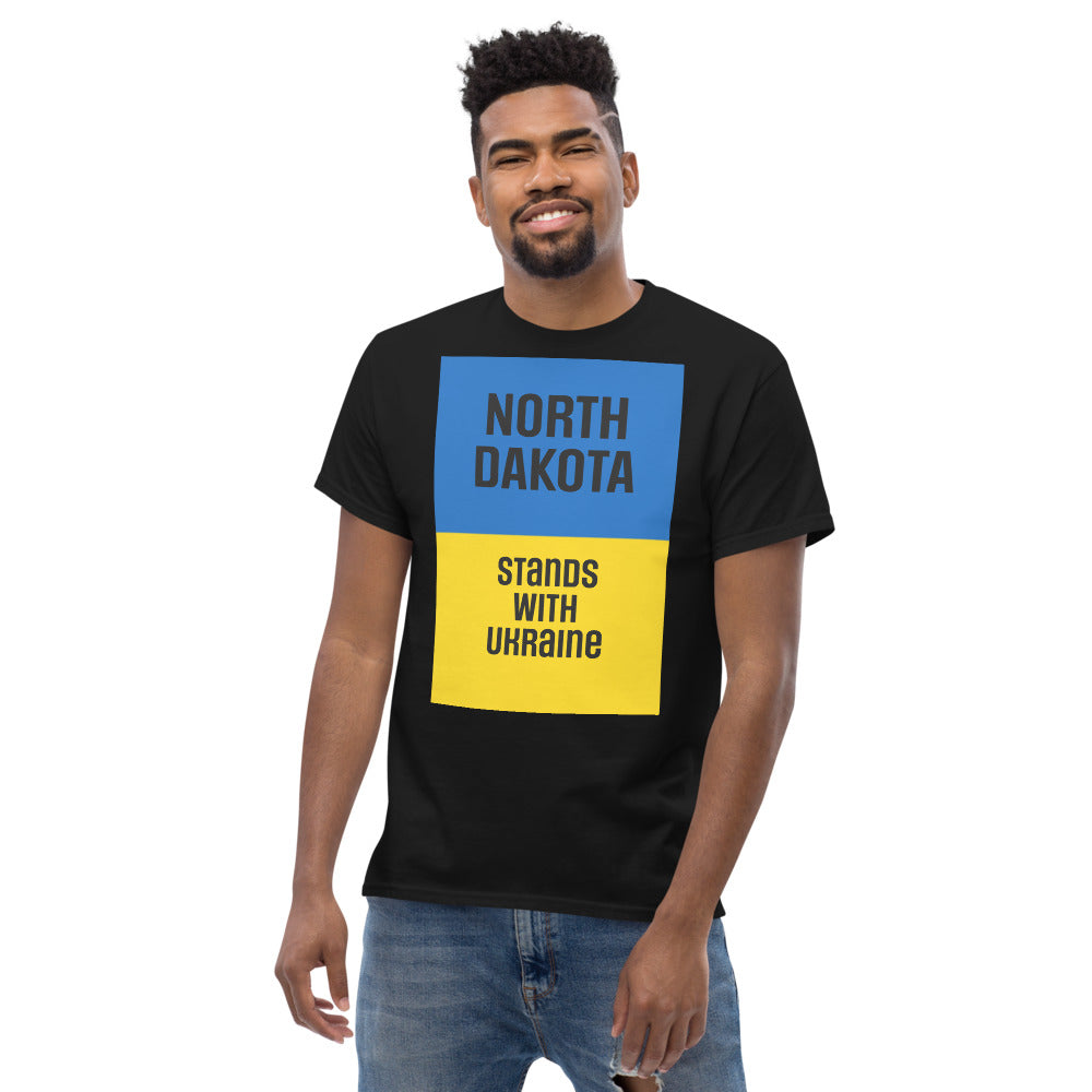 North Dakota Stands with Ukraine.  Men's heavyweight tee