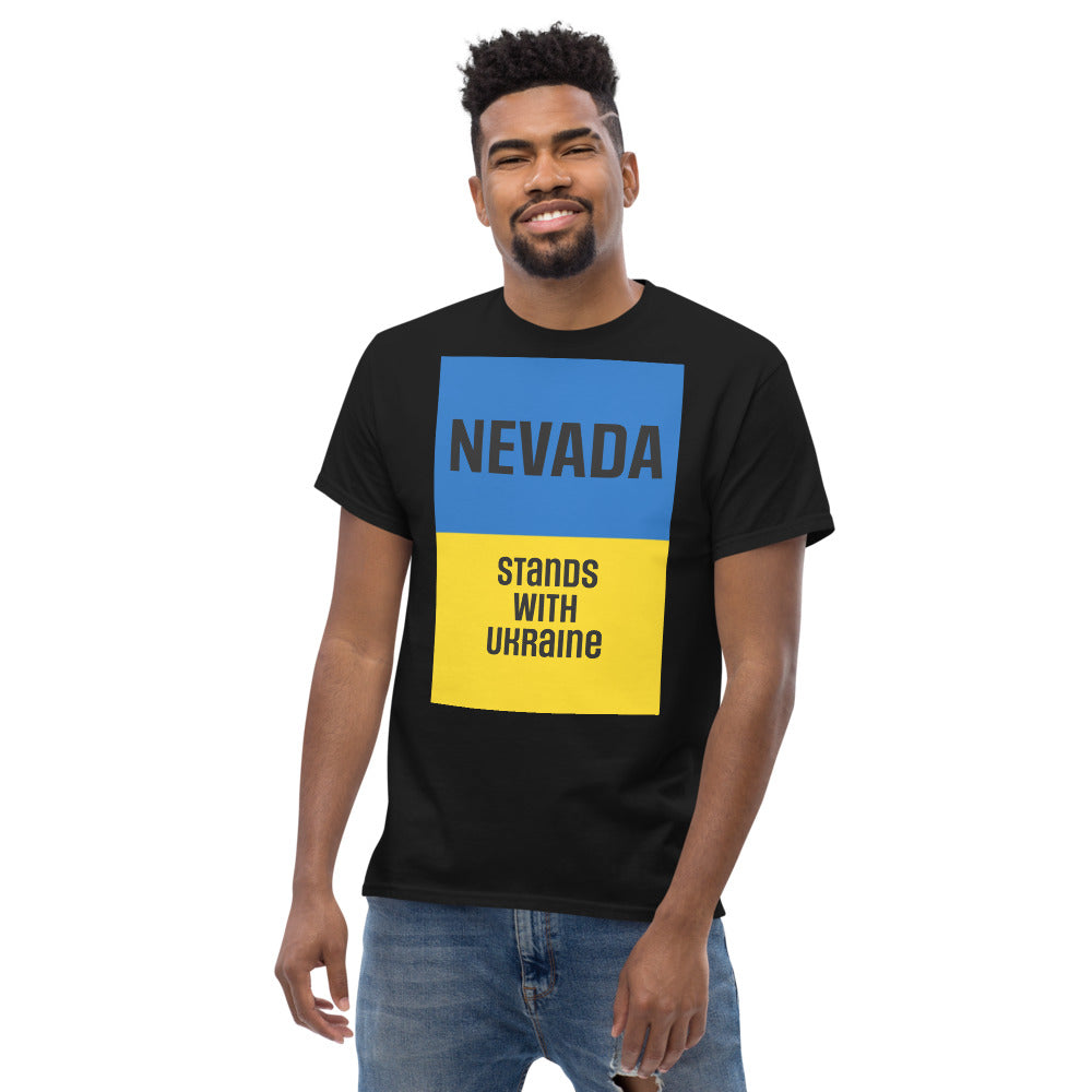 Nevada Stands with Ukraine.  Men's heavyweight tee