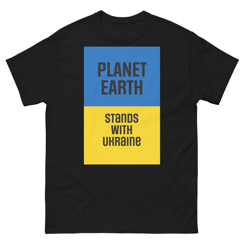 Planet Earth Stands with Ukraine.  Men's heavyweight tee