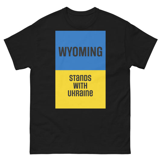 Wyoming Stands with Ukraine.  Men's heavyweight tee