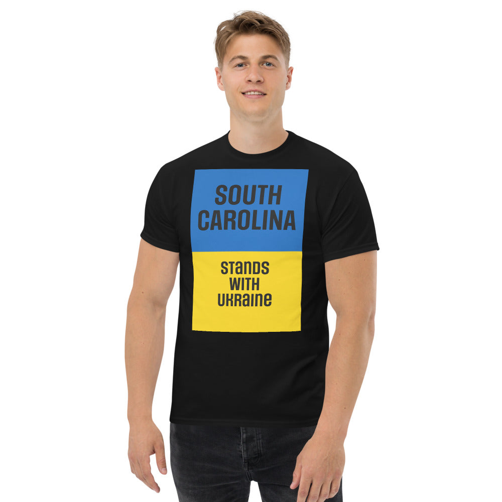 South Carolina Stands with Ukraine.  Men's heavyweight tee