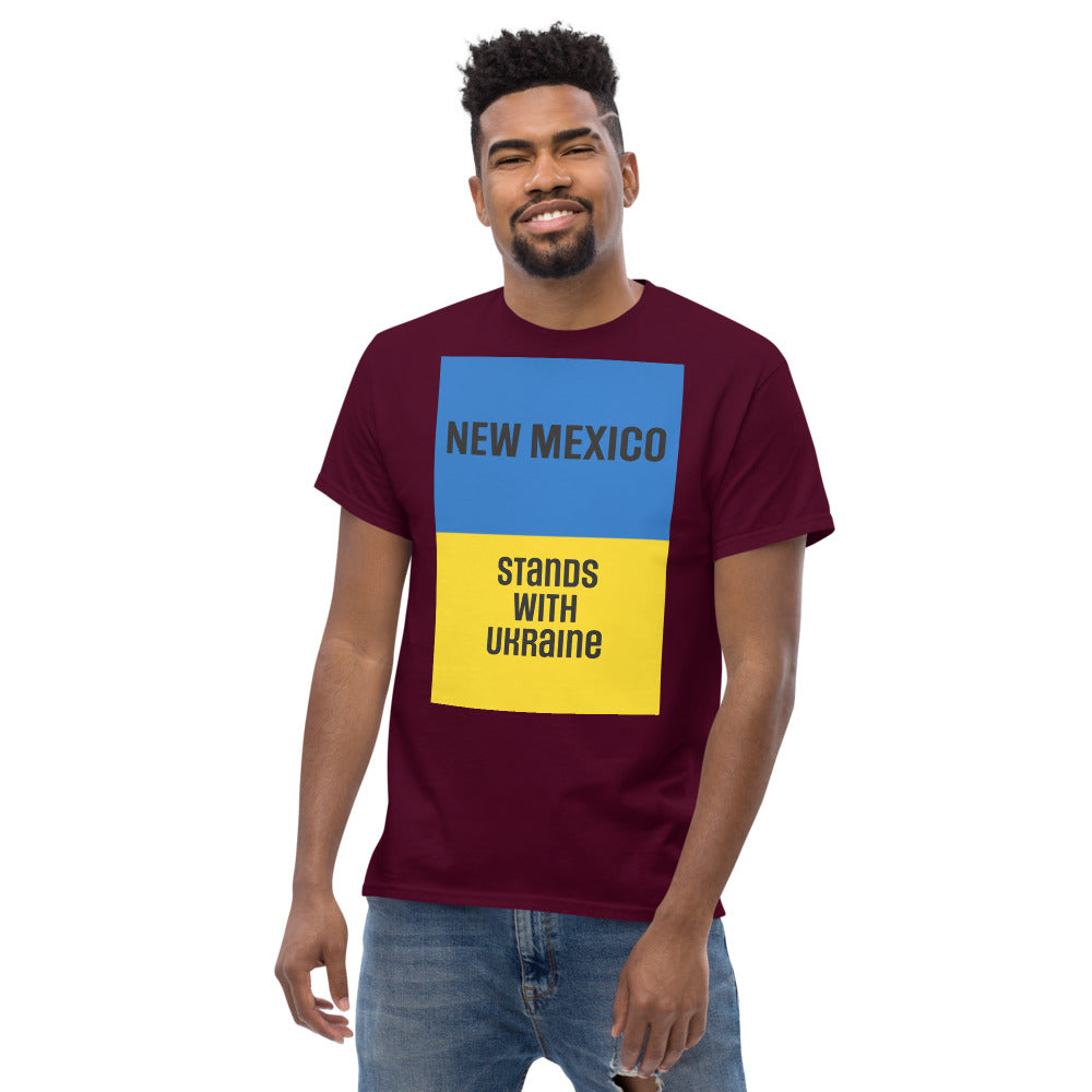 New Mexico Stands with Ukraine.  Men's heavyweight tee