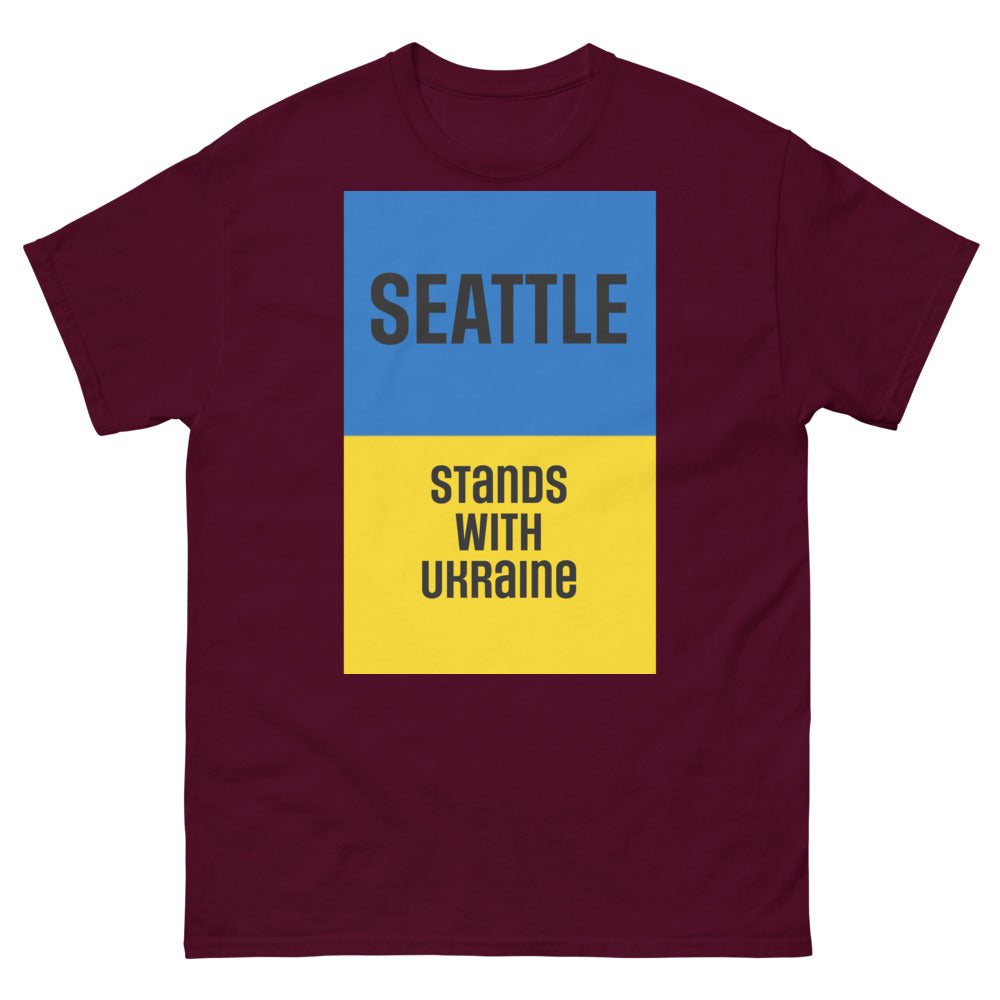 Seattle Stands with Ukraine. Men's heavyweight tee