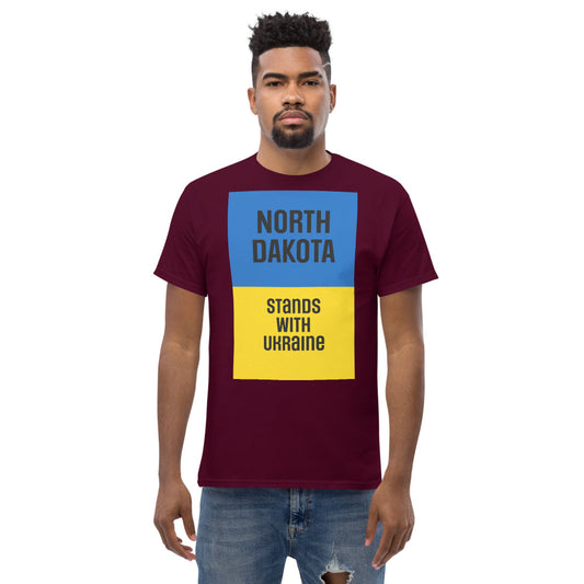 North Dakota Stands with Ukraine.  Men's heavyweight tee