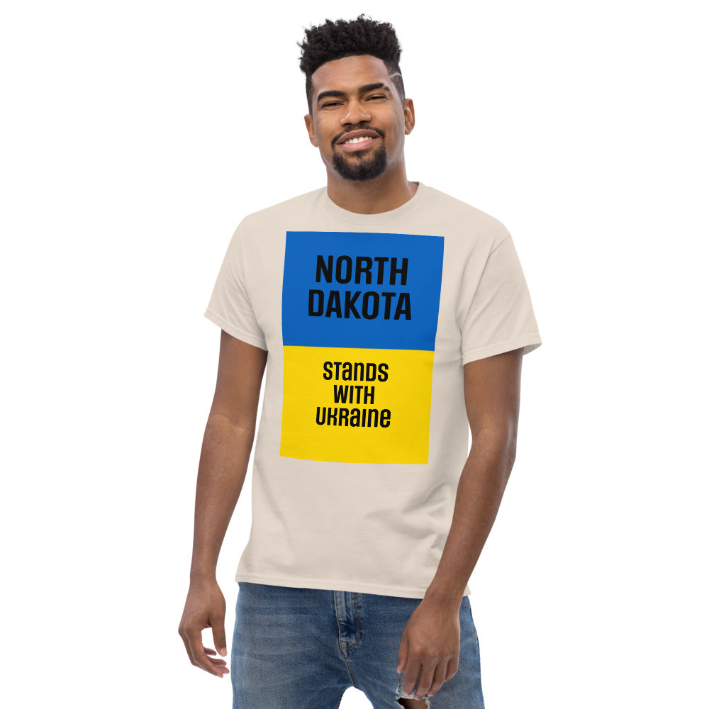 North Dakota Stands with Ukraine.  Men's heavyweight tee