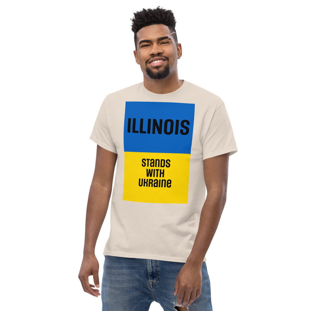 Illinois Stands with Ukraine. Men's heavyweight tee