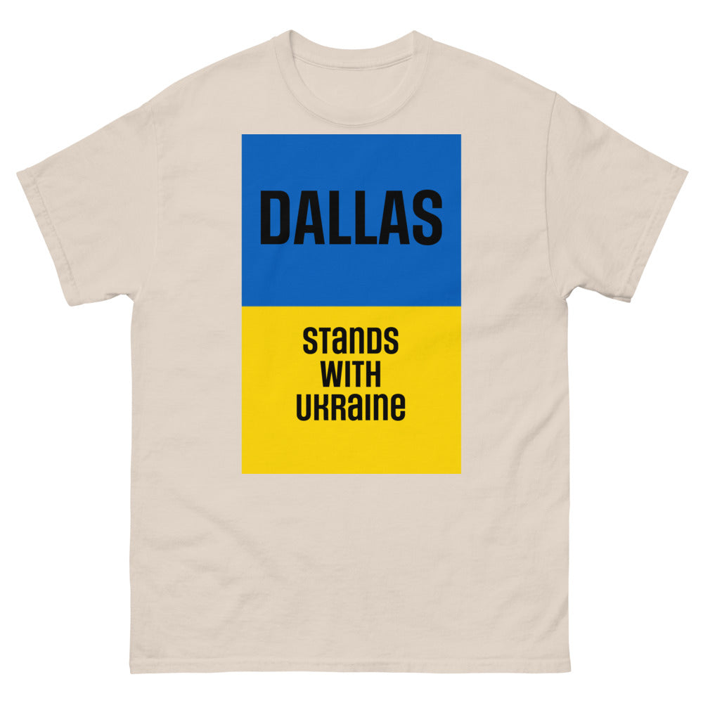 Dallas Stands with Ukraine. Men's heavyweight tee