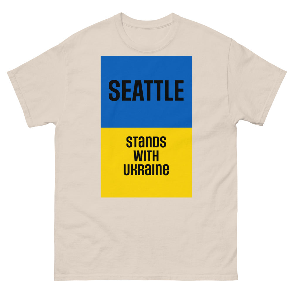 Seattle Stands with Ukraine. Men's heavyweight tee