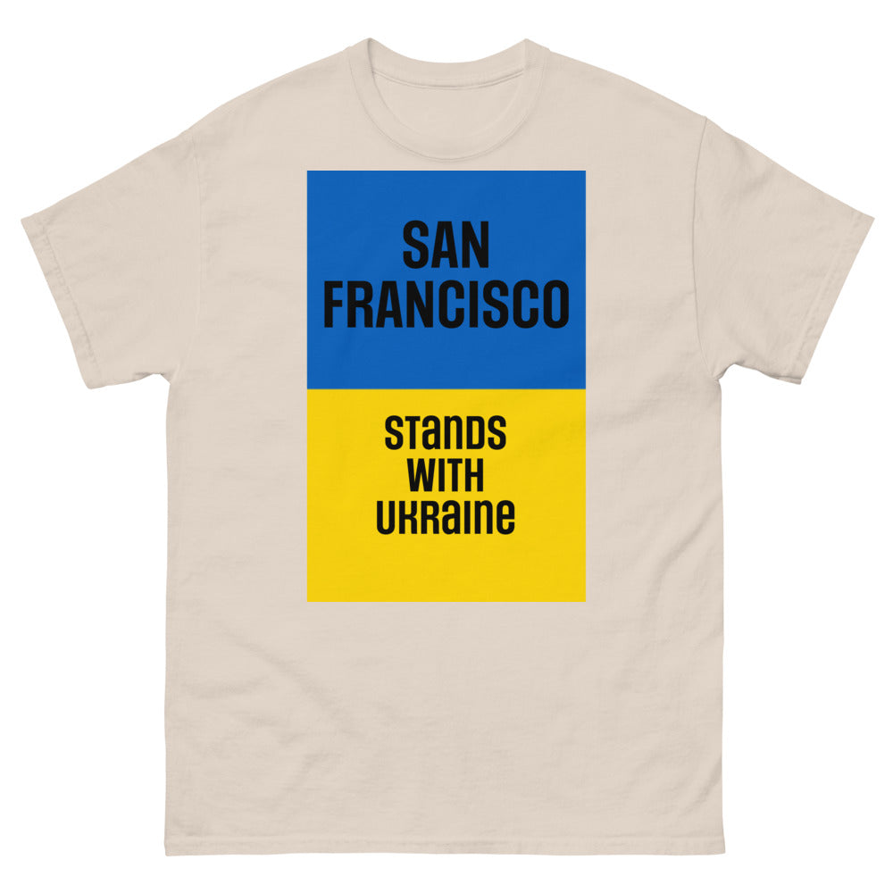 San Francisco Stands with Ukraine. Men's heavyweight tee