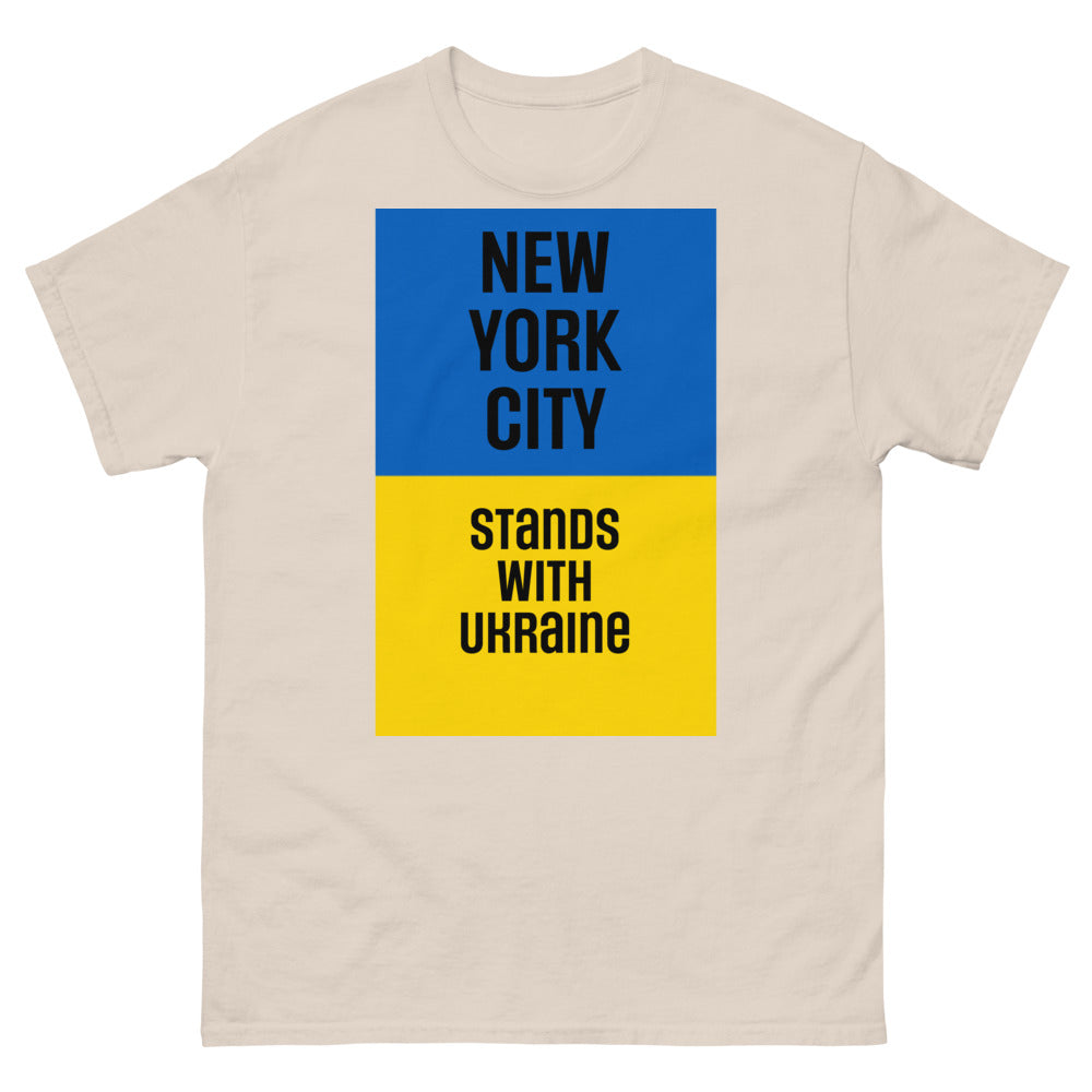 New York City Stands with Ukraine. Men's heavyweight tee