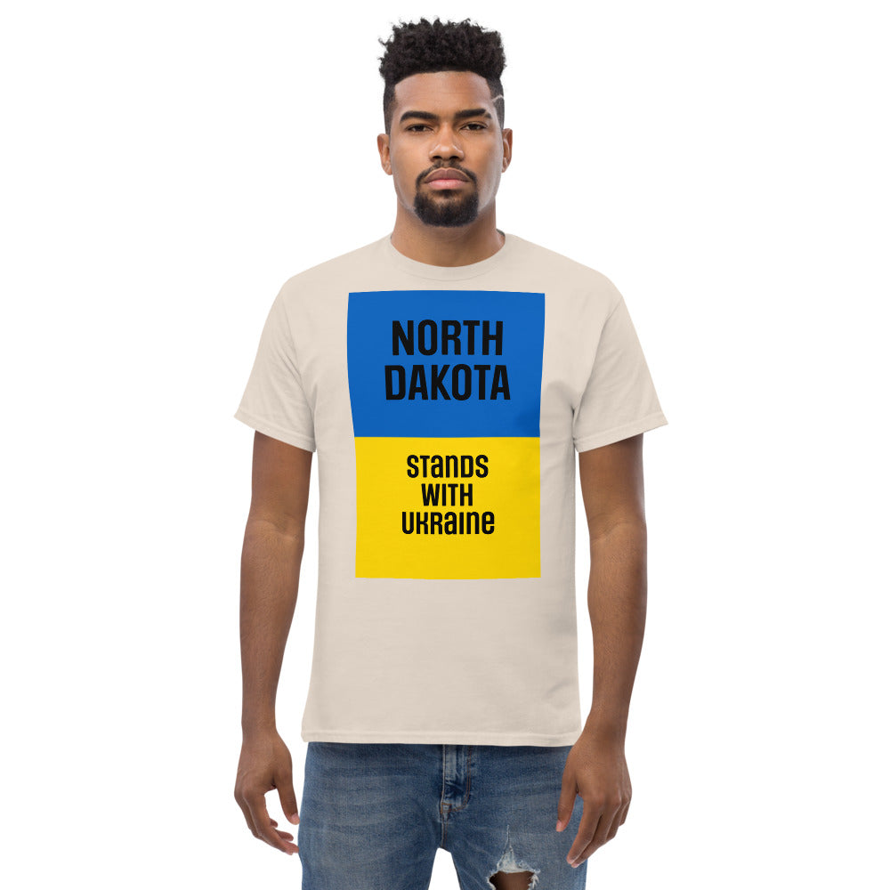 North Dakota Stands with Ukraine.  Men's heavyweight tee