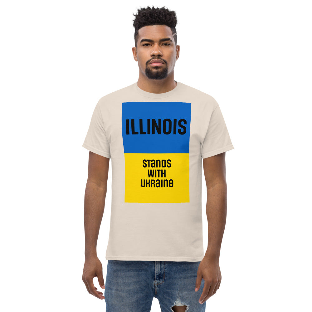 Illinois Stands with Ukraine. Men's heavyweight tee