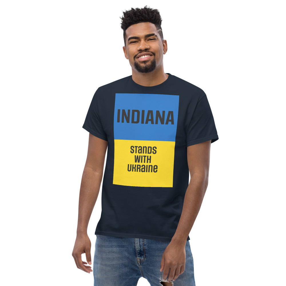 Indiana Stands with Ukraine. Men's heavyweight tee