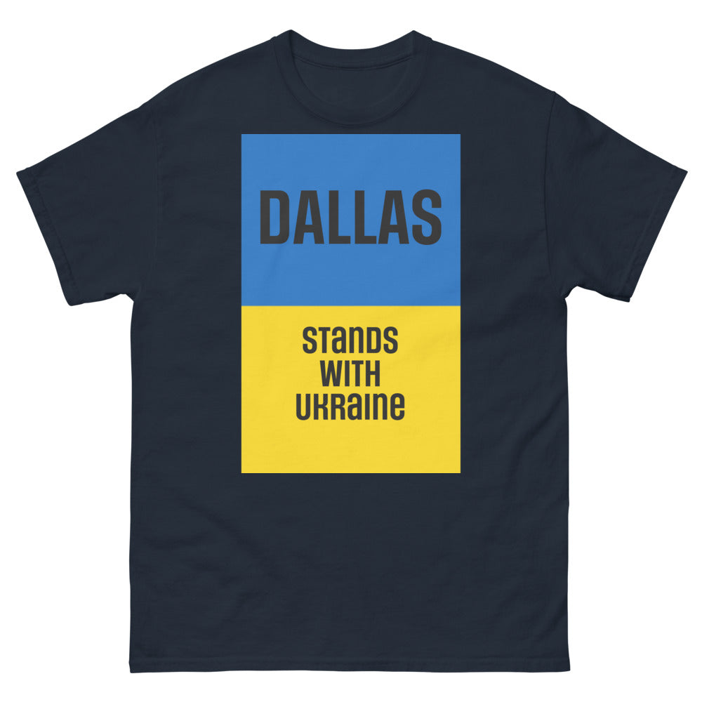 Dallas Stands with Ukraine. Men's heavyweight tee