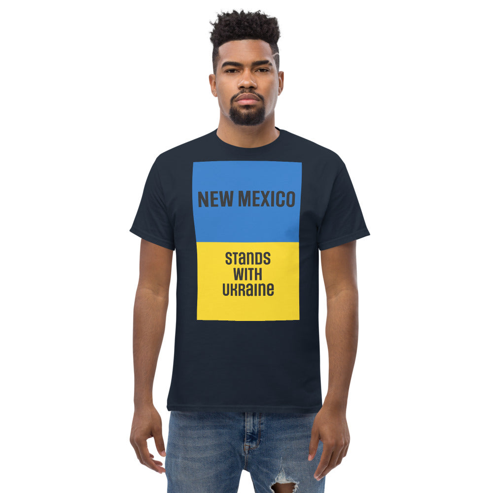 New Mexico Stands with Ukraine.  Men's heavyweight tee