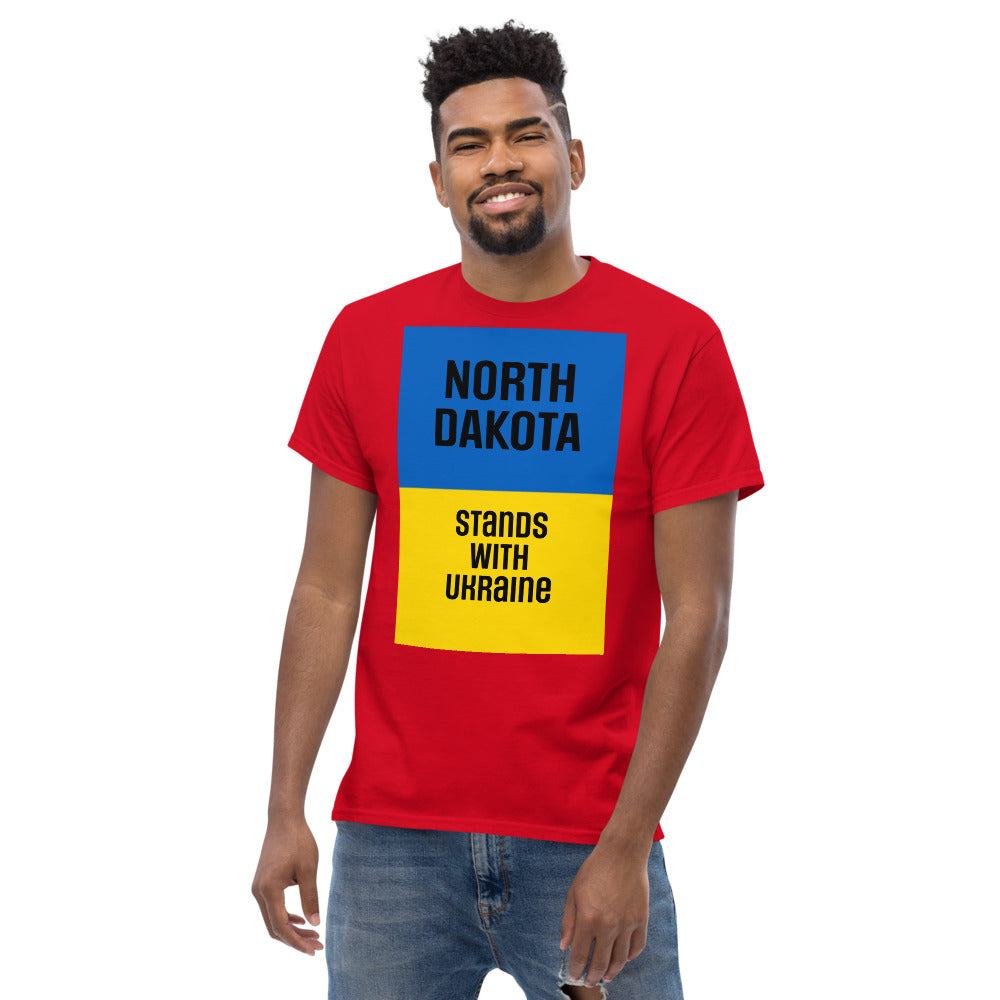 North Dakota Stands with Ukraine.  Men's heavyweight tee