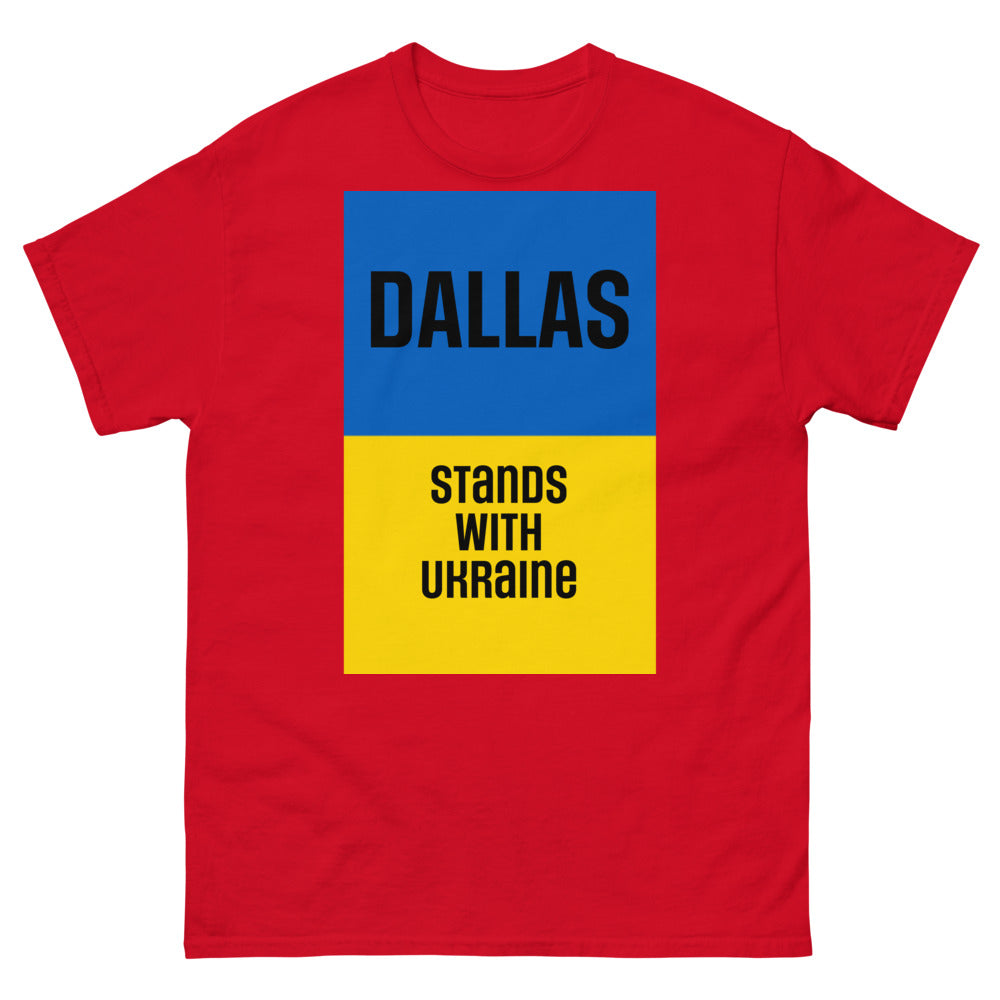 Dallas Stands with Ukraine. Men's heavyweight tee