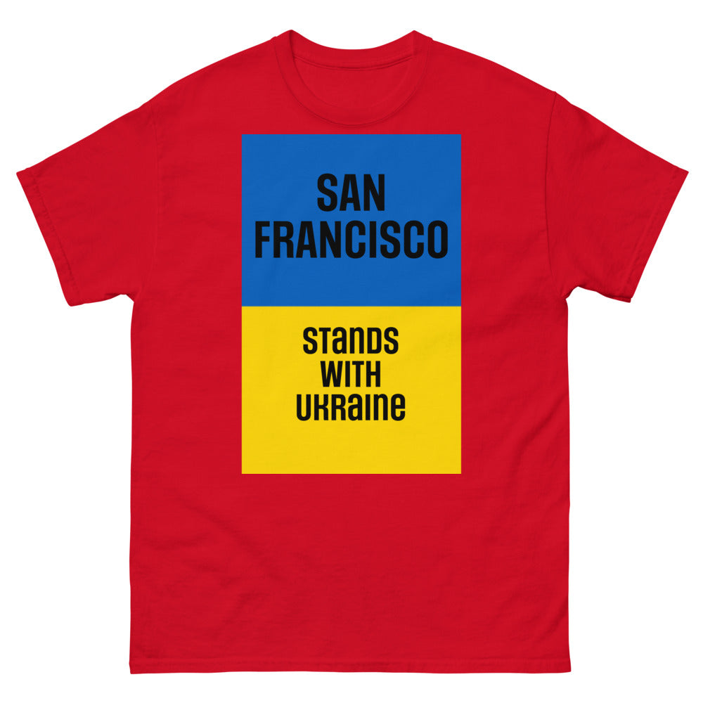 San Francisco Stands with Ukraine. Men's heavyweight tee