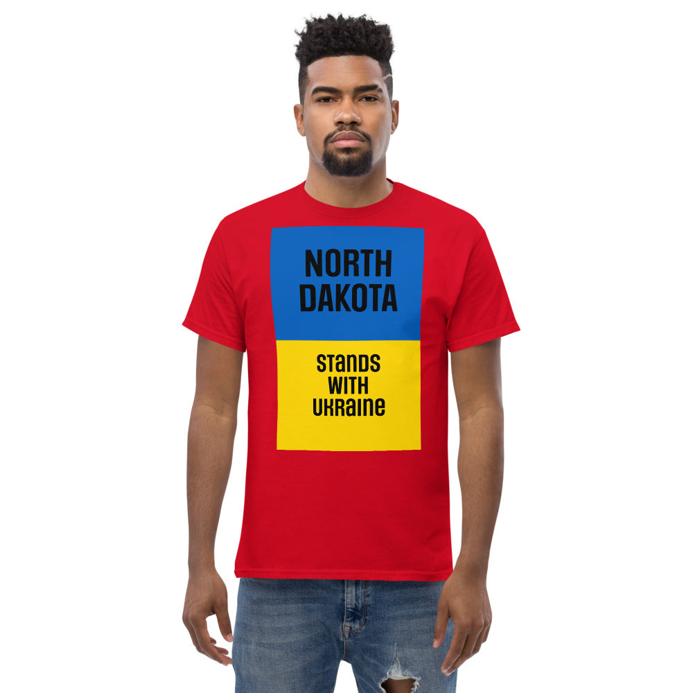 North Dakota Stands with Ukraine.  Men's heavyweight tee