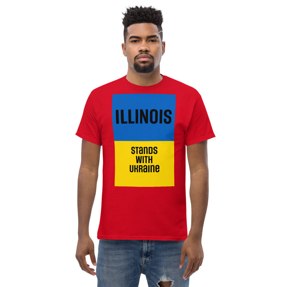 Illinois Stands with Ukraine. Men's heavyweight tee