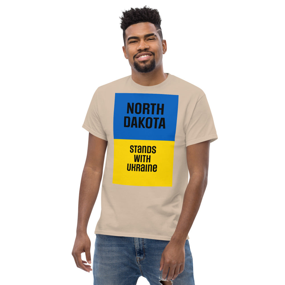 North Dakota Stands with Ukraine.  Men's heavyweight tee