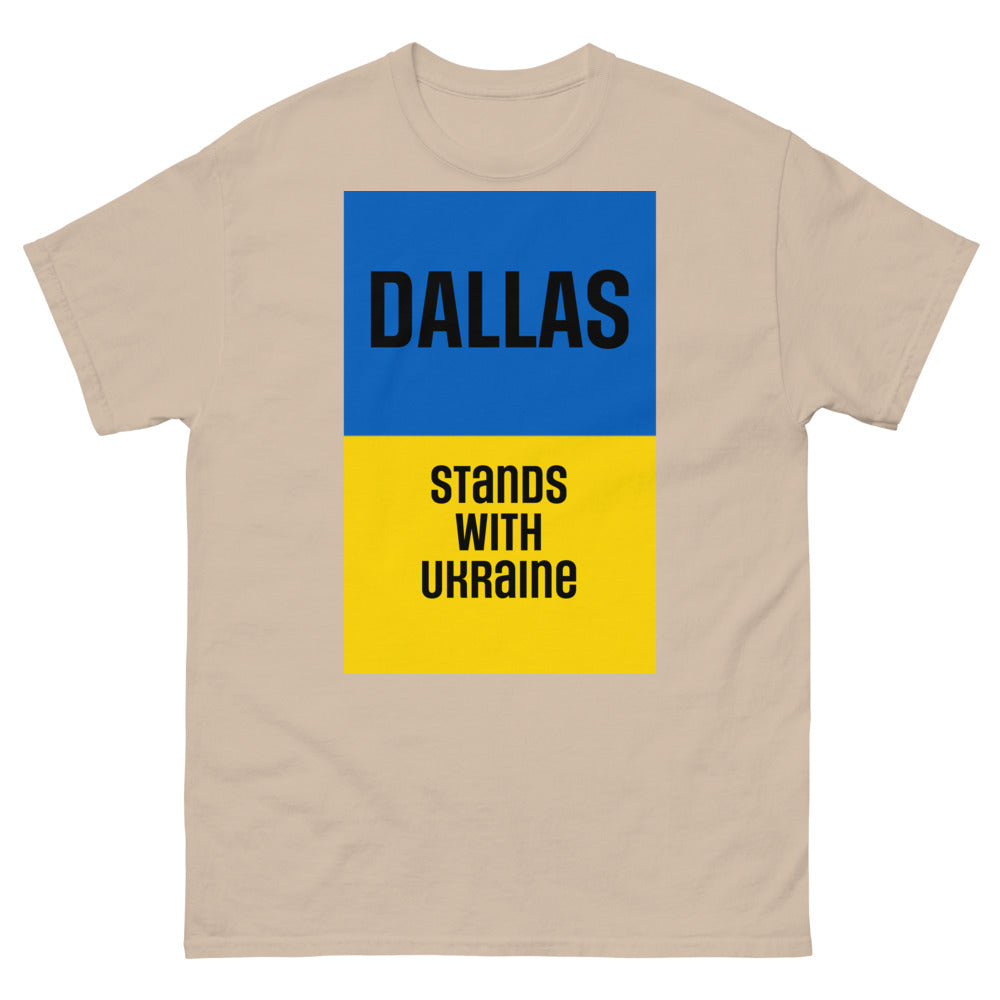 Dallas Stands with Ukraine. Men's heavyweight tee