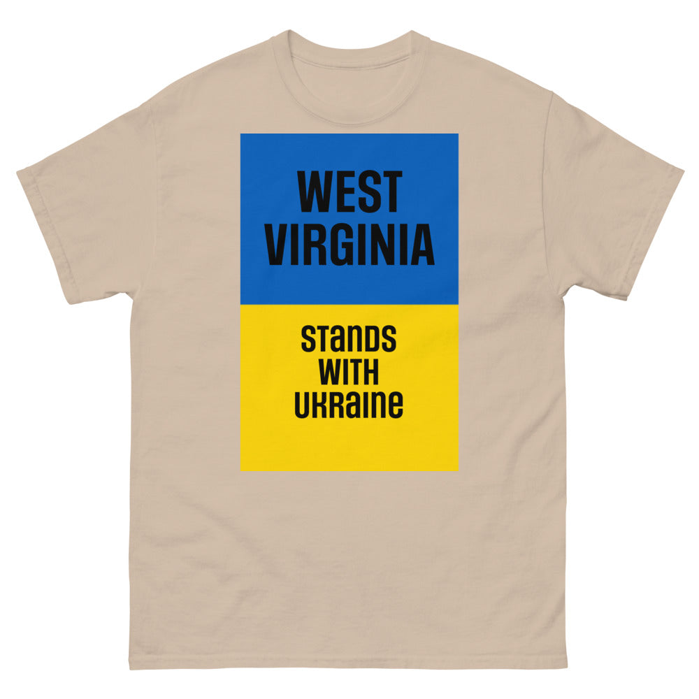 West Virginia Stands with Ukraine.  Men's heavyweight tee