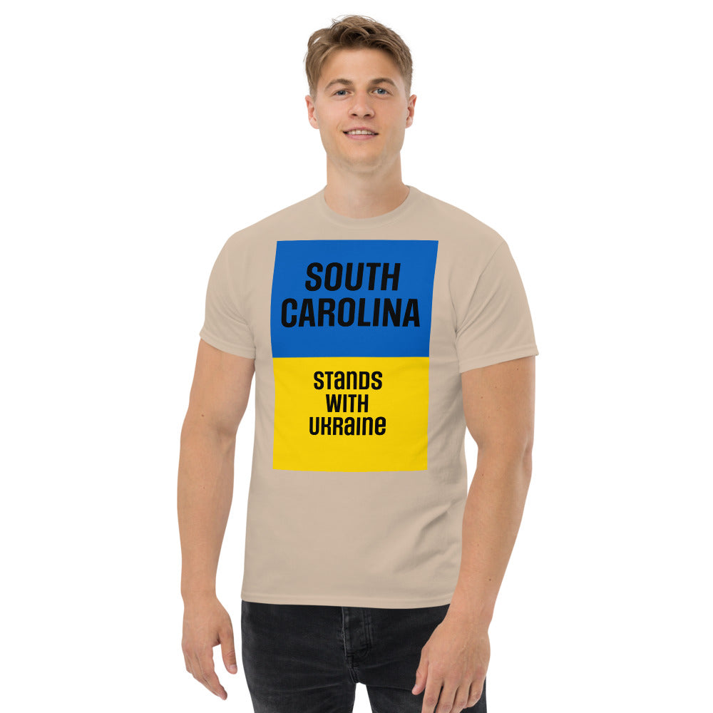 South Carolina Stands with Ukraine.  Men's heavyweight tee