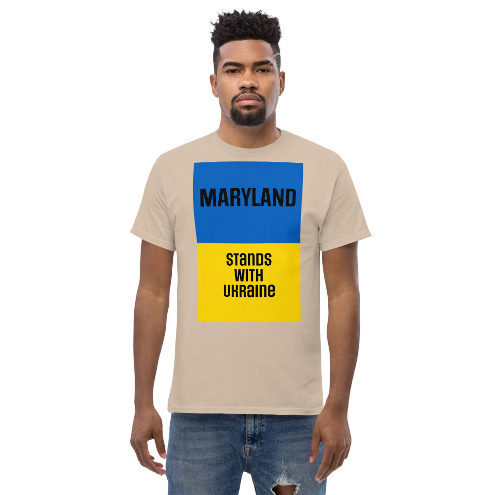 Maryland Stands with Ukraine. Men's heavyweight tee