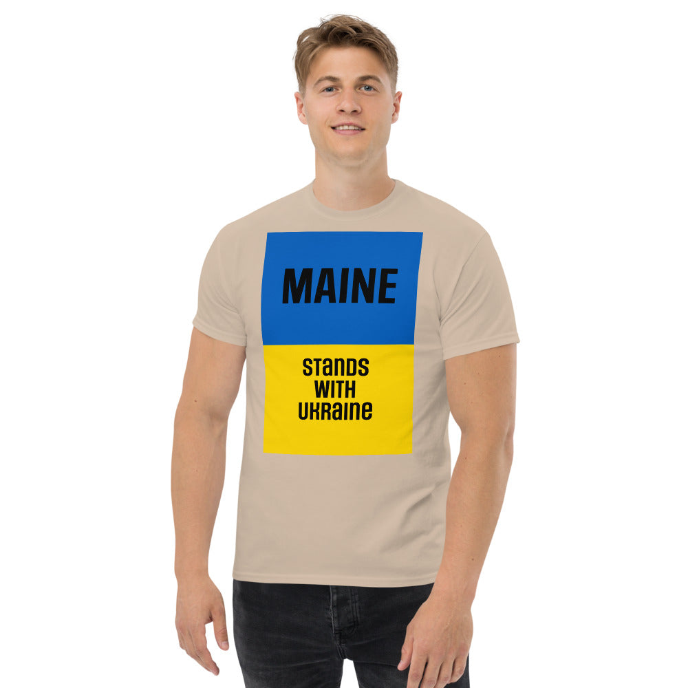 Maine Stands with Ukraine. Men's heavyweight tee