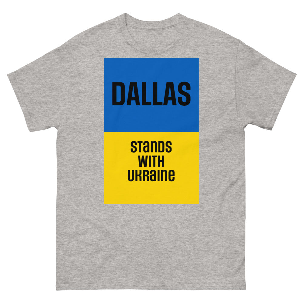 Dallas Stands with Ukraine. Men's heavyweight tee