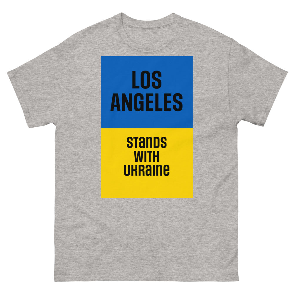 Los Angles Stands with Ukraine. Men's heavyweight tee