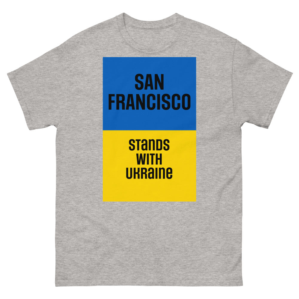 San Francisco Stands with Ukraine. Men's heavyweight tee