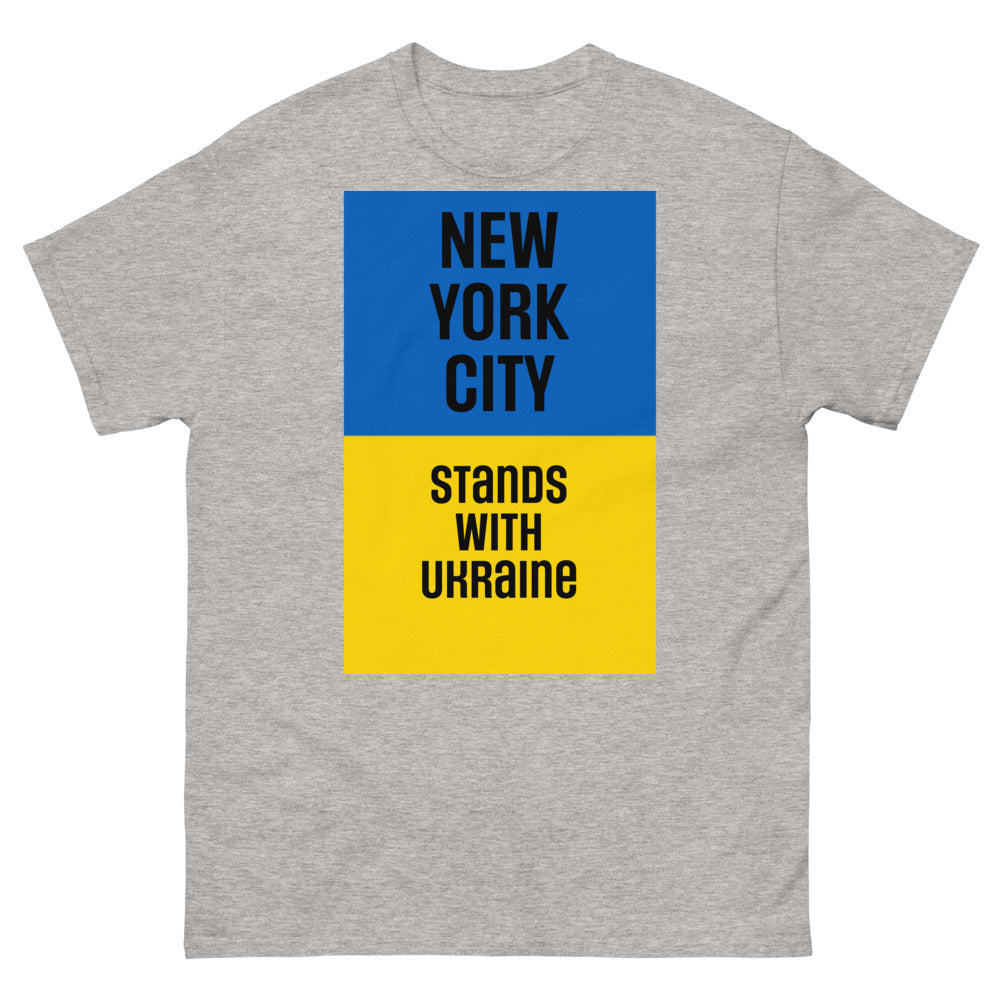 New York City Stands with Ukraine. Men's heavyweight tee